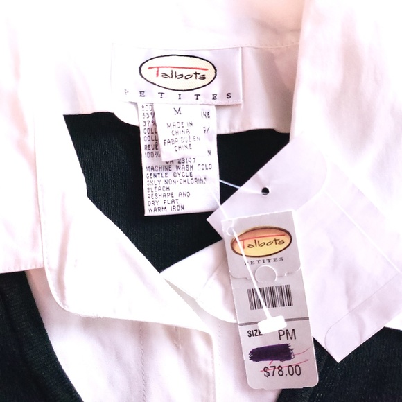 Talbots Women Knit Top with Detachable Collar Size PM - NWT - Picture 5 of 6
